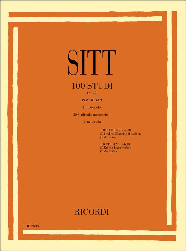 100 Studi Op. 32 per Violino - Volume 3 - 20 Studi Sulle Trasposizioni - pro housle